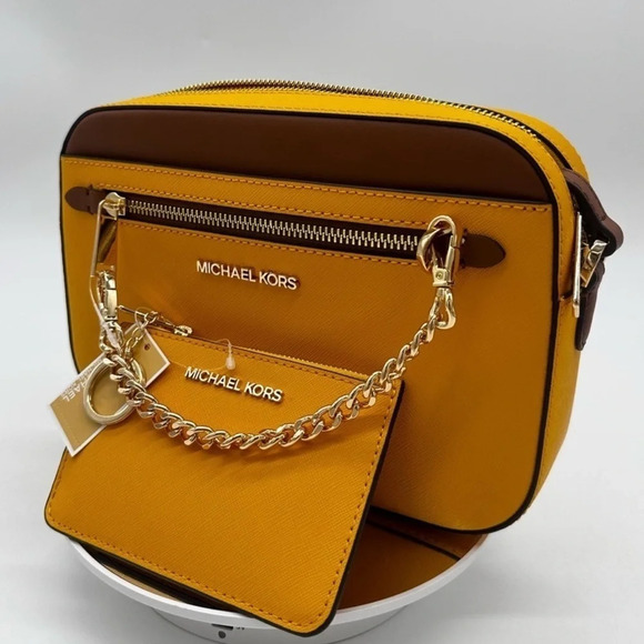 MICHAEL KORS LARGE EW ZIP CHAIN CROSSBODY BAG & JET SET TRAVEL TZ COINPOUCH W ID - Picture 1 of 13